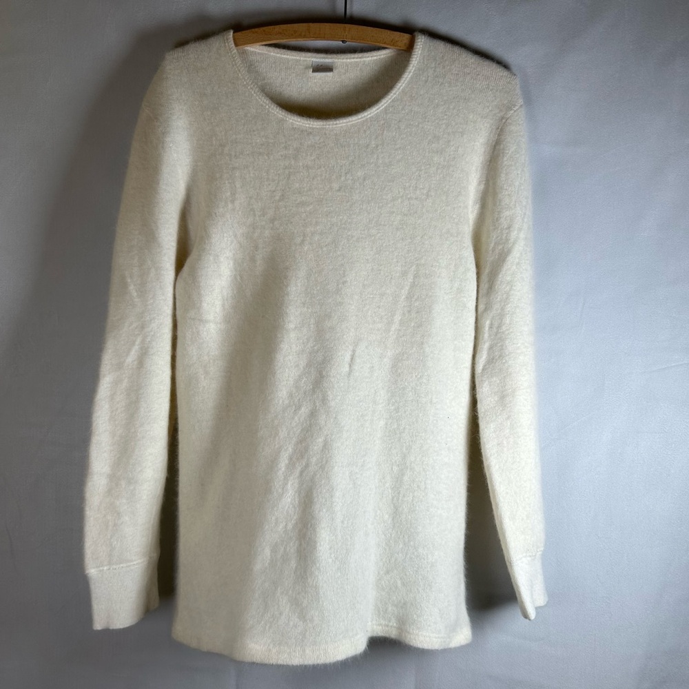 Vintage Medima Germany Angora Blend Long Sleeve Sweater Ivory Knit. Size S/M